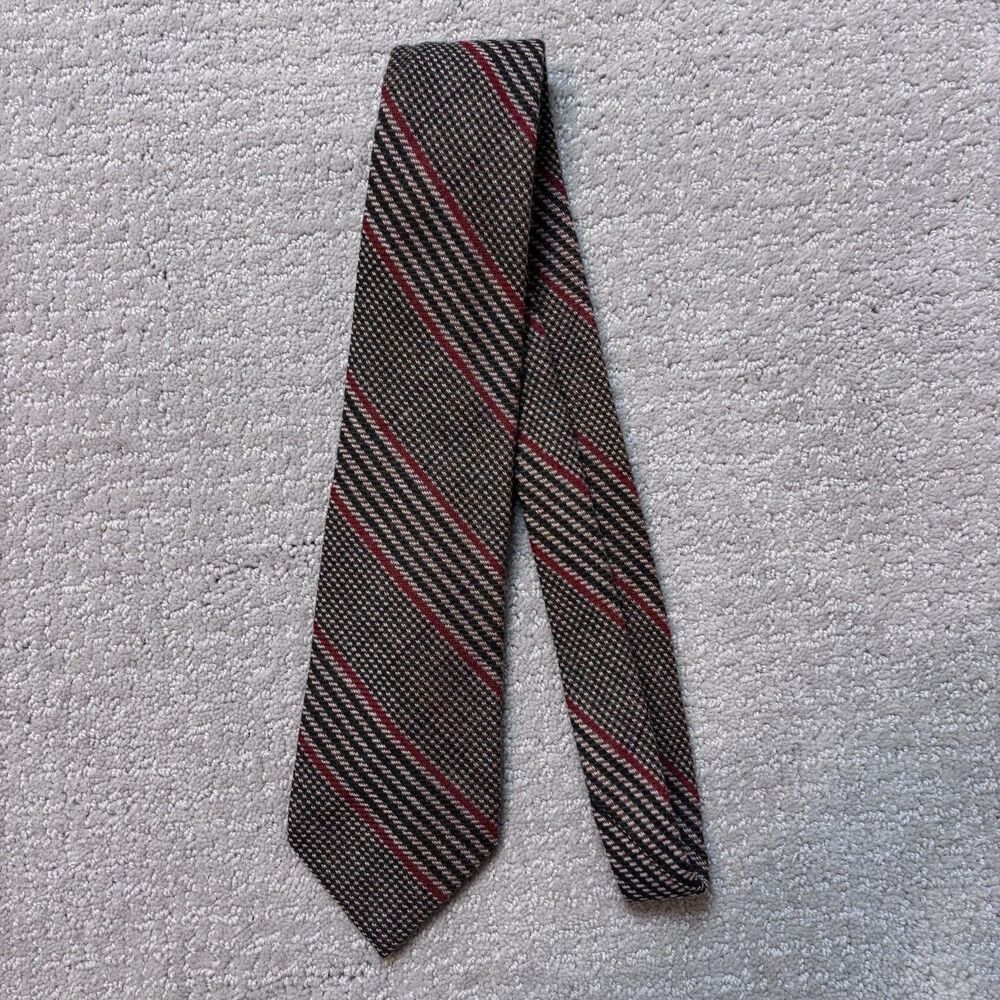 VTG 80s Brooks Brothers Lambswool Tie Plaid Houndstooth Scotland Ivy League Prep